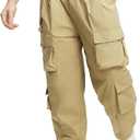 Mens Casual Pants Hiking Pants Cargo Pants Loose Elastic Waist Running Joggers Outdoor Pants 38