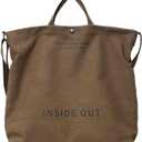 Sumleno Women Large Canvas Tote Handbags Casual Shoulder Work Bag Crossbody Top Handle Vintage Grunge Hobo Bag (One Size, Coffee)