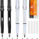 Infinity Forever Pencil Christmas Gifts - 0.7mm Infinite Everlasting Metal Inkless Pencils Set with Eraser, No Need Sharpened, Replace Mechanical Pen for Sketch, Drawing and WritingWith Pen Case