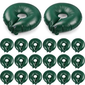 Mumufy 20 Pack Tree Watering Ring Tree Watering Bag 10 Gallon Slow Release PVC Drip Irrigation Water Pouch Automatic Drip System for Planting Gardening Trees and Shrubs, 23.6 Inch (Green)