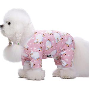 Pink Puppy Christmas Dog Clothes Pajamas for Small Medium Dogs Girl Boy, Funny Pet Cat Dog Shirts Costume Sweaters Pjs Onesie Shirt, Doggie Onesies Cat Pet Outfit Frenchie Clothes