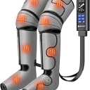 BESTJEEF Air Compression Leg Massager with Heat : Leg Massager for Circulation and Pain Relief  Sequential Compression Boots with 9 Intensity, 4 Modes, 3 Heating, Vibration, for Men Women