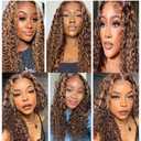 Dark Brown Highlight Bundles Human Hair P430 Highlight Curly Wave Bundles 08 10 12 Inch Chocolate Mix Brown Mix Double Weft Weave Unprocessed Brazilian Virgin Remy Weave Hair Extensions