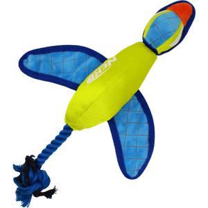 Nerf Dog 16.5in Nylon Ultraplush Crinkle Wing Launching Duck Dog Toy - Green/Light Blue