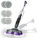 BOJUK Scrub & Steam Mop with Rotating Mop Pads, 4 Cleaning Modes & LED Headlights, 6 Scrub Pads, Large Tank, Swivel Steering, All-in-One Hard Floor Cleaner