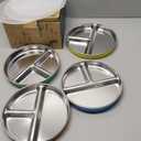 Elk and Friends Stainless Steel Divided Plates with Normal Sleeve for Babies & Toddlers | Lids Included Dinner & Snack Plates | 4 Pack