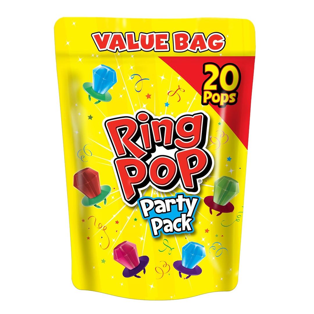 Ring Pop Candy, Valentine's Lollipops, 18 Ct Party Favors in Assorted Fruity Flavors - Full Size, Fun Hard Candy For Birthday Parties, Valentine's Gifts, Goodie Bags, Party Favors BBD 06/09/27
