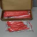 Rossesay 16 Pcs Red Flameless Taper Candles Battery Operated Candles with Remote Timer 8.5" 9.6" 10.8" 12.8" Multiple Sizes Red LED Flickering Candlestick for Wedding Centerpieces Party Decor