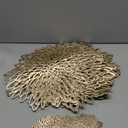 Gold Placemats Set of 24, Including 12 Pcs Charger Plates & 12 Pcs Coasters, Heat-Resistant Hollow Table Mats, Washable Round Dining Placemats, Wedding Table Decorations