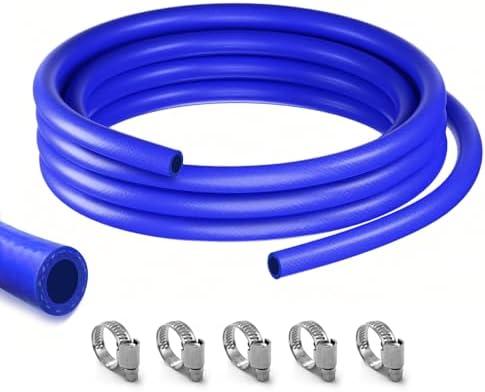 5FT ID 1/2" (12mm) Heater Hose Coolant Silicone hose Radiator Straight Temperature Reinforced Tubing Rupture Pressure 232 Psi With 5 Clamps 4MM Thick for Vehicle Cooling Systems(blue)