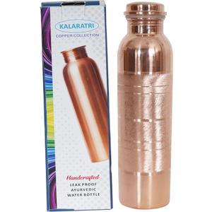 Pure Copper Water Bottle 34 Oz Copper Water Bottle - Leak Proof (34 Oz) (With Pitambari Powder)