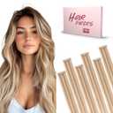 SEGO Clip In Short Hair Extensions Real Human Hair Single 6 Pcs Individual Clip Ins Highlight Remy Balayage Straight Soft Seamless Hairpieces for Women -10 Inch #12P613 Golden Brown&Bleach Blonde