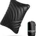 Camping Pillow,Supportive Compressible Travel Pillow Middle Size Lightweight Camp Pillow with Storage Bag for Camping,Hiking,Backpacking,Airplane (Large(15.7''X19.6''), Black)