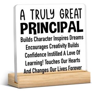Thank You Gifts for Principal - Principal Appreciation Gifts Acrylic Sign Desk Plaque Home School Office Cubicle Desk Shelf Table Decor