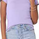 Amazon Essentials Women's Slim-Fit Cap-Sleeve Scoop Neck T-Shirt, Pack of 1, Size M