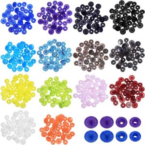 TEHAUX Snap Button Kit 140Pcs Plastic Snap Fasteners 0.47 Inch No Sew And Sew On Snaps for Clothing Crafts Sewing Projects