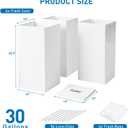 MAXWAVE 4 Pack 30 Gallon Collapsible Disposable Trash Garbage Cans, Large Reusable Recycling Bins, Extra Thick Recycled Cardboard, Perfect for Parties, Events & Camping (30" H x 14" W x 14" D), White