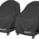 ULTCOVER Waterproof Patio Adirondack Chair Cover 2 Pack for Outdoor Chair Size Upto 32x34x34 (H) inch, Black
