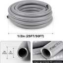 1/2inch 100ft Liquid-Tight Conduit and Connector Kit,Flexible Non-Metallic Liquid Tight Electrical Conduit Kit with 5 Straight and 3 90-Degree Connector Fittings,1/2 in. Dia