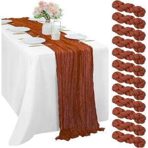 Amazon.com: 12 Pcs Cheesecloth Table Runner 10FT Terracotta Runner for Tables Gauze Fabric 35 x 120 Inches Long Boho Table Runner Decor Rustic Sheer Runner for Wedding Birthday Bridal Shower Party (Terracotta) : Home & Kitchen