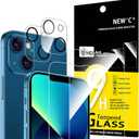 8 x NEW'C 4 Pack, 2 Pack for iPhone 13 Screen Protector (6.1 inch) + 2 Pack Camera Lens Protector, Sensor Protection,Case Friendly Tempered Glass Film
