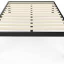 MAF Metal 18 Inch Full Size Platform Bed Frame with Anti-Collision Round Legs, Black 3500 Lbs Heavy Duty Bed Frame with Wood Slats, No Box Spring Needed, Easy Assembly