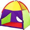 ATDAWN Kids Play Tent, Pop Up Tent for Kids, Camping Playground, Indoor/Outdoor Children Playhouse for Boys and Girls, Rainbow Color (L)