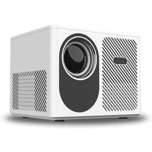 Mini Projector, Portable Projector, 4K Support, Full HD Outdoor Movie Projector, Wired Screen Sync Projector Auto Keystone Correction Function for Laptops, PCs and Smartphones (White)