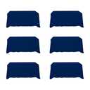 BRILLMAX 6 Pack Navy Blue Tablecloths 90 x 132 Inch for 6ft Rectangle Tables - 150 GSM Polyester Fabric, Floor Length Drop, Water, Stain & Wrinkle Resistant Cloth Cover for Wedding Reception Banquet