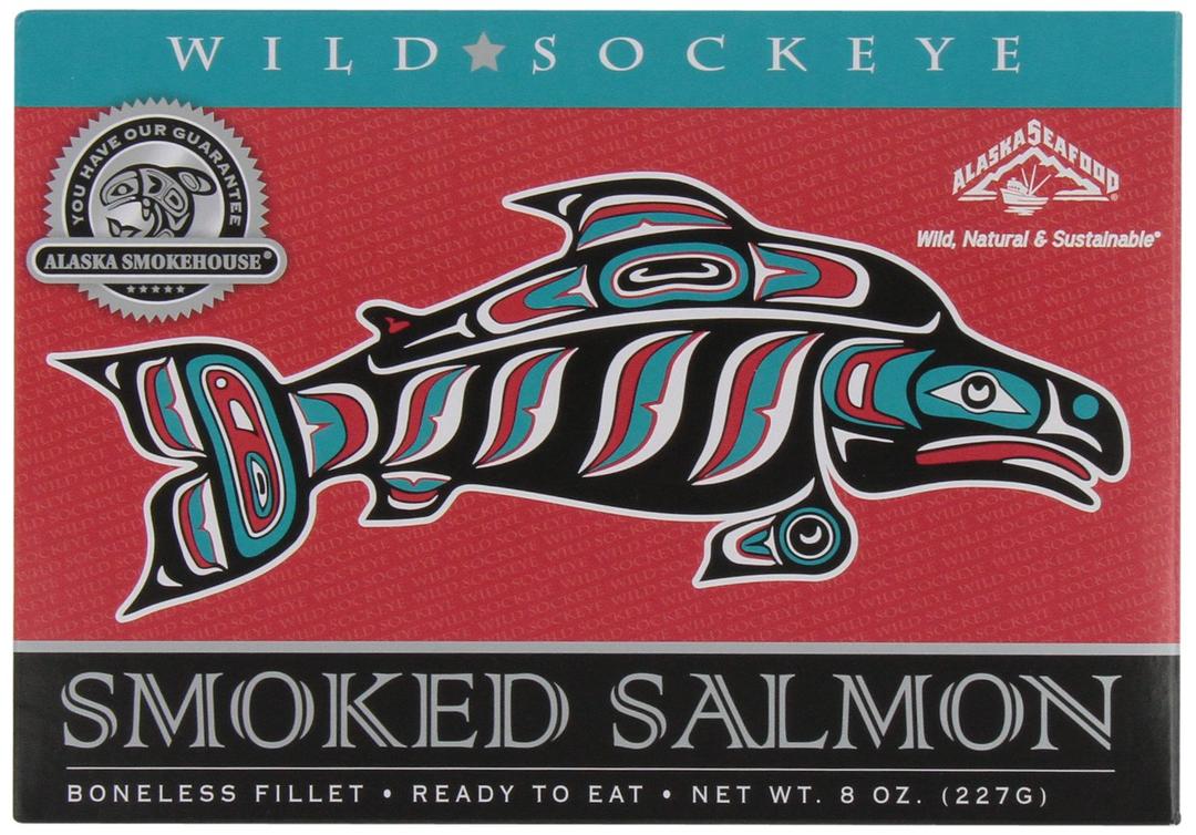 Alaska Smokehouse Smoked Sockeye Fillet in Gift Box, 8-Ounce, BBD: 08/01/2029