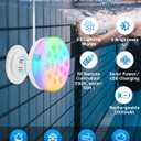 Solar Pool Lights(1 PACK), Upgraded Submersible LED Lights with Remote, 4.55 Inch USB Rechargeable IP68 Waterproof Underwater Light RGB 22 Colors Changing Solar Pool Light with Magnet for Hot Tubs