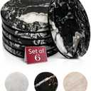 Gusto Nostro Black Marble Coasters Set of 5 with Non-Slip Backing - Luxury Natural Stone Coasters for Drinks - Genuine Marble Kitchen Accessories, Round Stone Coaster for Kitchen Counter, Coffee Table