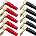 Wire Hole 90 Degree Bend Right Angle Gold Plated Connector with Soft Sheath(11 Red and 12 Black)