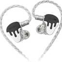 BASN BmasterX 6 Drivers Hybrid in-Ear Monitors with Noise Isolation for Musicians, Stage & Studio, Professional HiFi IEMs, Detachable 4-core OFC Silver-Plated Cable & Shockproof Case (Black-White)