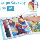 TTPOLONG A2 Diamond Painting Storage Book, Diamond Art Portfolio Book 30 Pags Clear Pockets Plastic Sleeves（22.5X16.7 Inch）
