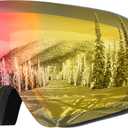 Retrospec Flume Ski Goggles for Men and Women UV Protection (Matte Forest/Heliodor)