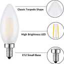 E12 LED Bulb 25W Equivalent Frosted Candelabra Light Bulbs Sofe White 3000K 2W Dimmable Chandelier Light Bulbs Decoration B11 Candle LED Bulbs,6 Pack