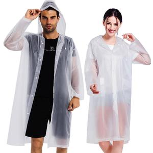 Rain Coats (2 Pack) - Reusable EVA Rain Ponchos For Adults Rain Jackets Raincoats For Men Women (One Size, White)