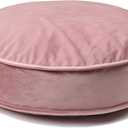 Velvet Floor Pillows Round Chair Cushion Couch Throw Pillow Soft Pouf Seat Mattress Bean Bag for Reading Nook Play Room (19.7 in, Dusty Rose)