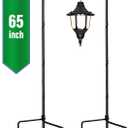 GOFORWILD Shepherds Hooks 2 Pack Black, 65 inches Tall, Adjustable Garden Hook for Outdoor, Hanging Plant, Solar Lights, Lanterns, Bird Feeders, Garden Stake and Wedding Decor, 7015