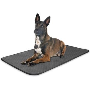 Chew Proof Dog Crate Bed Pad, Enhanced Quilted Indestructible Dog Kennel Pad for Aggressive Chewers, Washable Dogs Mat for Crate, Water Resistant Kennel Pads for Teething Puppy (Gray, 35"x23")