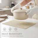 Romanstile Vinyl Placemats Set of 6-12 X 17 Inch - Faux Leather 100% Waterproof Oil-Proof Wipeable Place Mats, Heat Resistant Reversible PU Table Mats for Kitchen Dining Party Outdoor, Beige