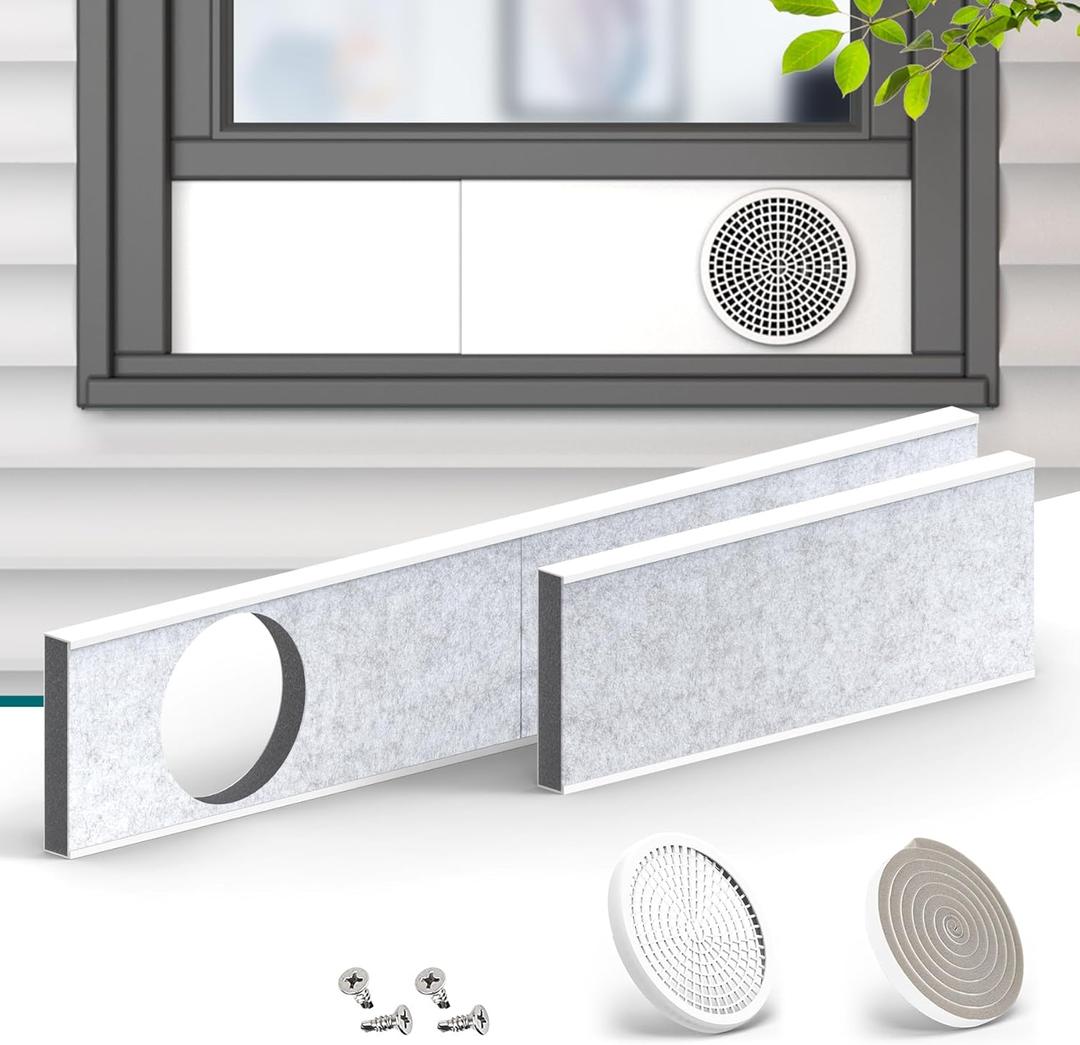 Daisypower Portable Air Conditioner Window Kit With Foam Insulation,Heat And Noise Insulated,Adjustable Seal Panels for AC Hose,Fits Single Double Hung Window,Sliding Window (5.9 IN)