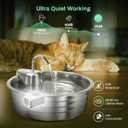 Cat Water Fountain Pump, JY-200S Replacement Pump for Stainless Steel Pet Fountain Adjustable Water Flow Dispenser, Ultra Quiet Pump with Submersible Motor for Dog Drinking Bowl, Low Consumption