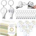 Vesici 25 Set Baptism Party Favors Bulk Includes 3 in 1 Nail Clippers Bottle Opener Keychain God Bless Nail Clippers Thank You Gift Cards Organza Bags for Baptism Party Supplies Souvenirs