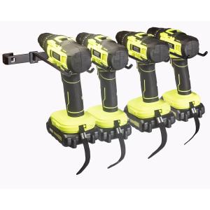 KINOMI Power Tool Holder Drill Holder, Distance between Hooks Adjustable, Drill Tool Storage Rack Organizer Metallic Tool Hanger Shelf for Garages, Tool Sheds, Basements, Gardens, Art and Craft Rooms