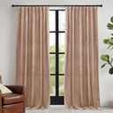 RYB HOME Blush Velvet Curtains 72 inches with Hook Belt, Soft Fabric Room Darkening Thermal Insulated Luxurious Home Decor Curtains for Living Room Bedroom, W 52" x L 72", 2 Panels Set