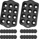 2 Pack 12 Cavity Mini Cheesecake Pan, Mini Muffin Baking Pan, Mini Cupcake Pan with Removable Bottom, Round