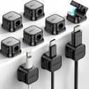 9 Pack Magnetic Cable Clips [Cable Smooth Adjustable] Cord Holder, Under Desk Cable Management, JOYROOM Adhesive Wire Holder Keeper Organizer for Home Office Desk Phone Car Wall Desktop Nightstand (Black)