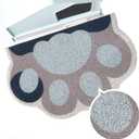 Cute Cat Litter Mat 24x16, Litter Box Mat, Litter Trapping Mat, Soft on Kitty Paws, Easy Clean, Anti Slip, Pet Accessories, Door Floor mats - Blue Grey60*40